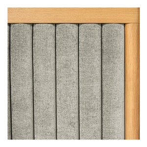 Moe's Home Nina Bed - Modern Elegance With Brutalist Design, Cozy Upholstered Headboard & Durable Frame Grey Upholstery,
100% Polyester,Oak Veneer Over Mdf Frame Ut-1003-15-0