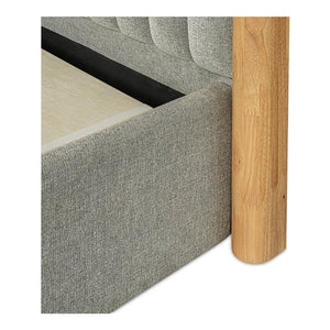 Moe's Home Nina Bed - Modern Elegance With Brutalist Design, Cozy Upholstered Headboard & Durable Frame Grey Upholstery,
100% Polyester,Oak Veneer Over Mdf Frame Ut-1003-15-0