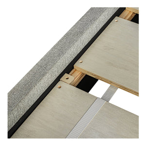 Moe's Home Nina Bed - Modern Elegance With Brutalist Design, Cozy Upholstered Headboard & Durable Frame Grey Upholstery,
100% Polyester,Oak Veneer Over Mdf Frame Ut-1003-15-0