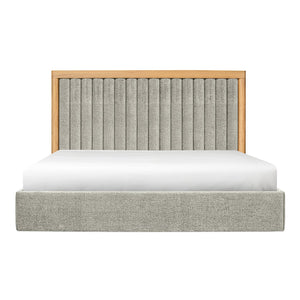 Moe's Home Nina Bed - Modern Elegance With Brutalist Design, Cozy Upholstered Headboard & Durable Frame Grey Upholstery,
100% Polyester,Oak Veneer Over Mdf Frame Ut-1003-15-0