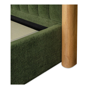 Moe's Home Nina Bed - Modern Elegance With Brutalist Design, Cozy Upholstered Headboard & Durable Frame Green Upholstery,
100% Polyester,Oak Veneer Over Mdf Frame Ut-1003-16-0
