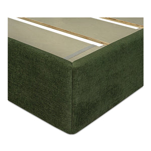 Moe's Home Nina Bed - Modern Elegance With Brutalist Design, Cozy Upholstered Headboard & Durable Frame Green Upholstery,
100% Polyester,Oak Veneer Over Mdf Frame Ut-1003-16-0