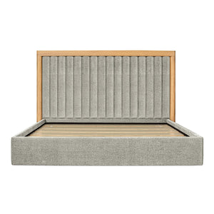 Moe's Home Nina Bed - Modern Elegance With Brutalist Design, Cozy Upholstered Headboard & Durable Frame Grey Upholstery,
100% Polyester,Oak Veneer Over Mdf Frame Ut-1004-15-0