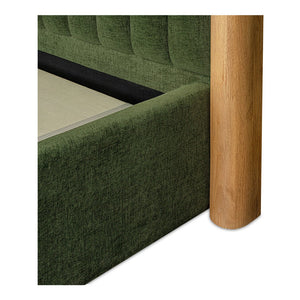 Moe's Home Nina Bed - Modern Elegance With Brutalist Design, Cozy Upholstered Headboard & Durable Frame Green Upholstery,
100% Polyester,Oak Veneer Over Mdf Frame Ut-1004-16-0