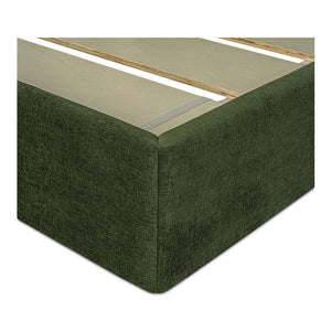 Moe's Home Nina Bed - Modern Elegance With Brutalist Design, Cozy Upholstered Headboard & Durable Frame Green Upholstery,
100% Polyester,Oak Veneer Over Mdf Frame Ut-1004-16-0