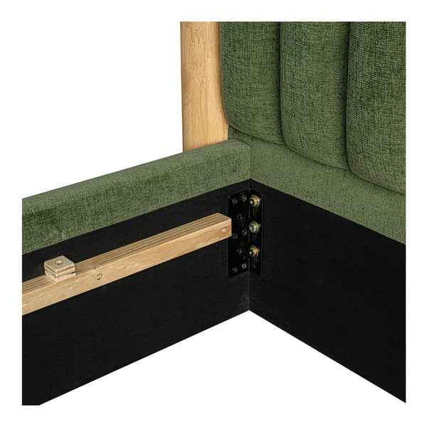 Moe's Home Nina Bed - Modern Elegance With Brutalist Design, Cozy Upholstered Headboard & Durable Frame Green Upholstery,
100% Polyester,Oak Veneer Over Mdf Frame Ut-1004-16-0