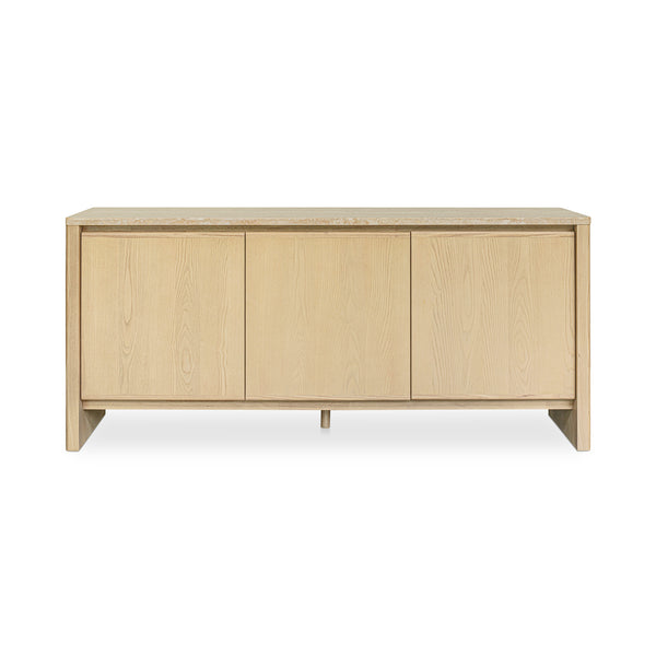 Moe's Home Blake Sideboard With Elegant Turkish Travertine Top And Solid Ash Base For Timeless Home Décor Beige Turkish Beige Travertine,Solid Ash Base And Door Edges Ut-1006-34