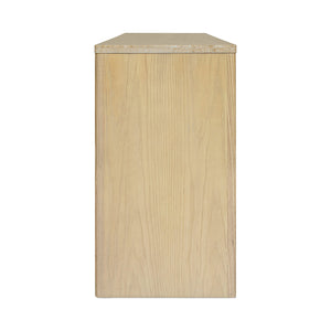 Moe's Home Blake Sideboard With Elegant Turkish Travertine Top And Solid Ash Base For Timeless Home Décor Beige Turkish Beige Travertine,Solid Ash Base And Door Edges Ut-1006-34