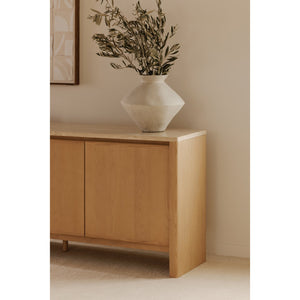 Moe's Home Blake Sideboard With Elegant Turkish Travertine Top And Solid Ash Base For Timeless Home Décor Beige Turkish Beige Travertine,Solid Ash Base And Door Edges Ut-1006-34