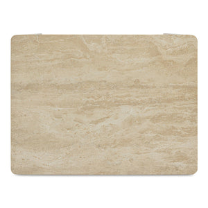 Moe's Home Blake Nightstand With Elegant Travertine Top And Solid Ash Base For Stylish Bedroom Décor Beige Turkish Beige Travertine,Solid Ash Base Edge Ut-1007-34