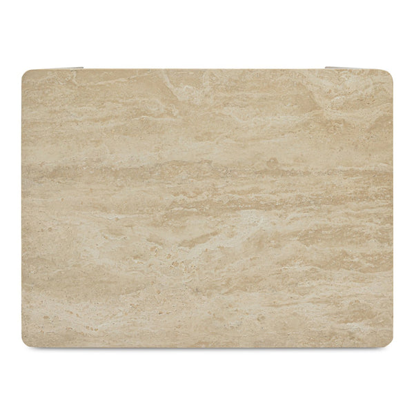 Moe's Home Blake Nightstand With Elegant Travertine Top And Solid Ash Base For Stylish Bedroom Décor Beige Turkish Beige Travertine,Solid Ash Base Edge Ut-1007-34