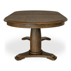 Moe's Home Jamie Extension Dining Table: Elegant Vintage Design With Seamless Self-storage For Any Gathering Brown Ash Veneer Over Mdf Tabletop And Bottom Leg,Rubberwood Tabletop Edge And Leg Ut-1008-03-0