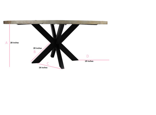 Redondo 72" Round Dining Table - Handcrafted Solid Mango Wood & Iron, Seats 10, Natural Greige Finish