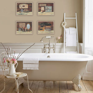 English Elm "bathroom Collection" Four Piece Framed Wall Art Vignette with Warm Taupe Gallery Finish B06786750