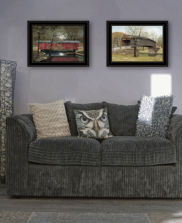 English Elm "bridges Billy Jacobs Two Panel Framed Canvas Art Rustic Pastoral Wall Grouping Set B06787769