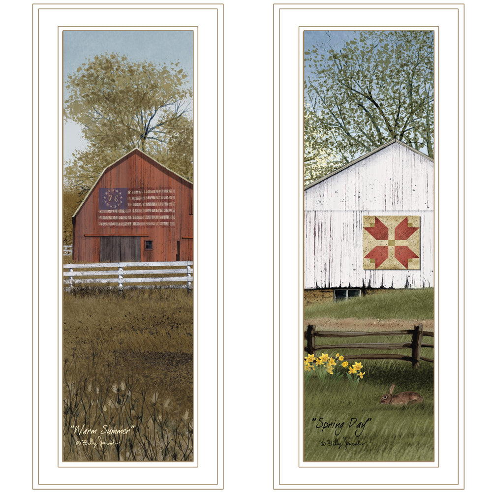 English Elm "country Barns Billy Jacobs Two Piece Framed Wall Art Set for Farmhouse Living Rooms B06787772
