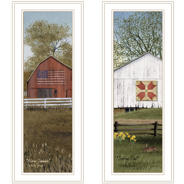 English Elm "country Barns Billy Jacobs Two Piece Framed Wall Art Set for Farmhouse Living Rooms B06787772