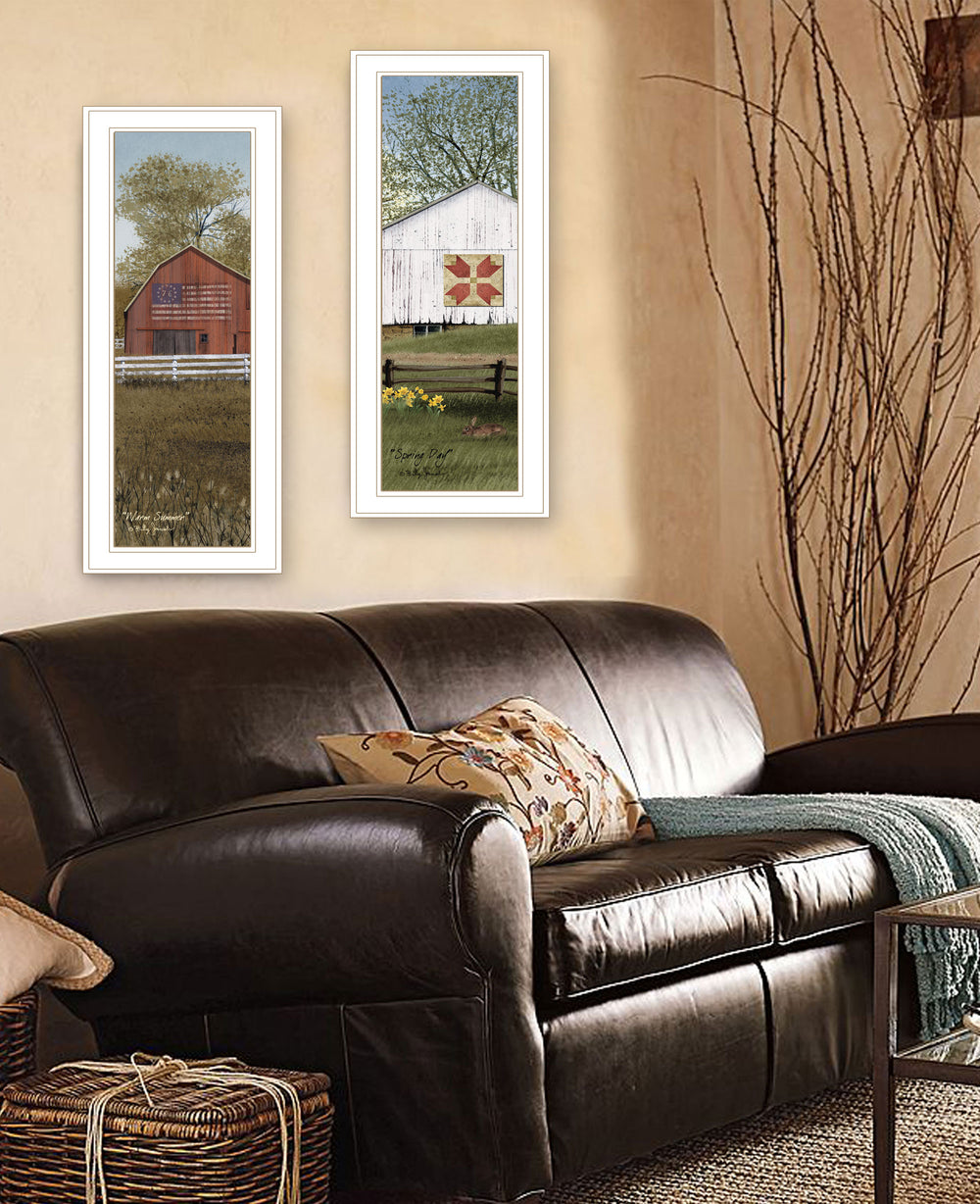 English Elm "country Barns Billy Jacobs Two Piece Framed Wall Art Set for Farmhouse Living Rooms B06787772