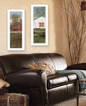 English Elm "country Barns Billy Jacobs Two Piece Framed Wall Art Set for Farmhouse Living Rooms B06787772