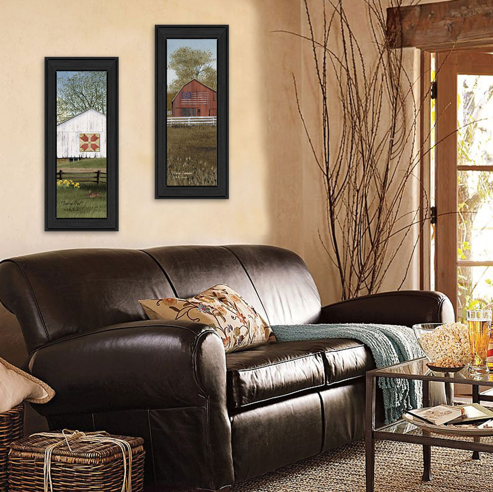 English Elm Trendy Decor 4u Billy Jacobs Rustic Barn Framed Print Folk Art Farmhouse Wall Accent B06786794