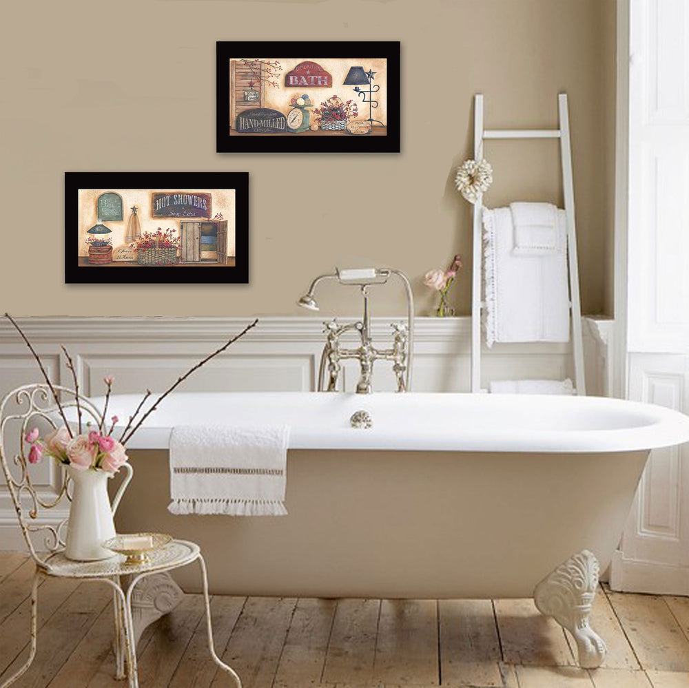 English Elm Trendy Decor 4u Bath Typographic Farmhouse Framed Print Ready to Hang Wall Art B06786803