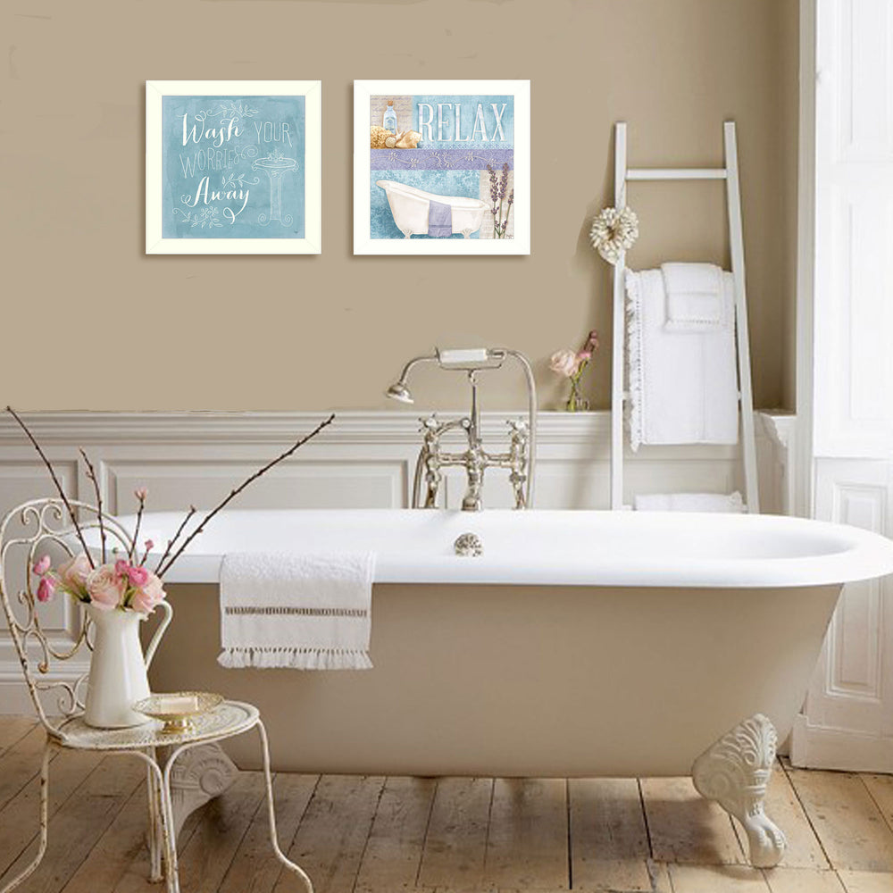 English Elm "wash Collection" Mollie B Two Piece Framed Art Set for Gallery Wall Decor B06786819