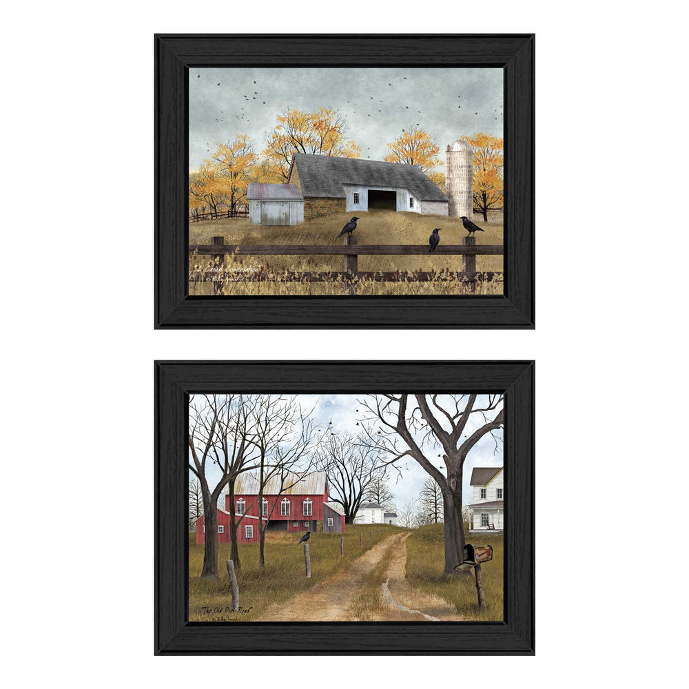 English Elm Trendy Decor 4u Billy Jacobs Country Road Farmhouse Framed Canvas Wall Art B06786835