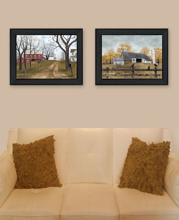 English Elm Trendy Decor 4u Billy Jacobs Country Road Farmhouse Framed Canvas Wall Art B06786835