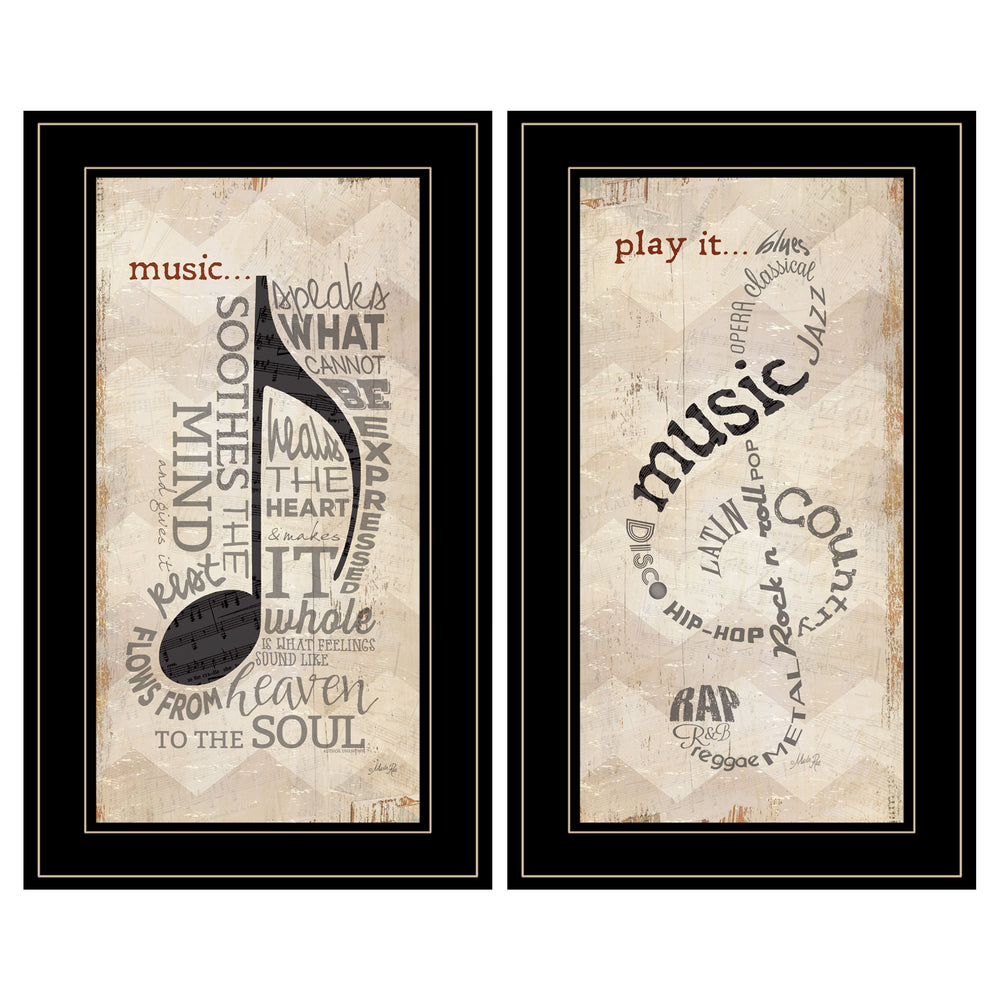 English Elm Trendy Decor 4u Music Minimalist Framed Print Solid Wood Art for Bedroom Living Room B06786862