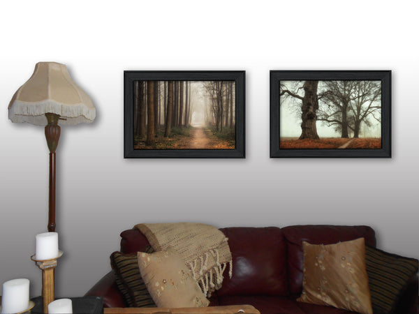 English Elm "misty Trees" Martin Podt Two Piece Framed Nature Art Set for Gallery Walls B06786939