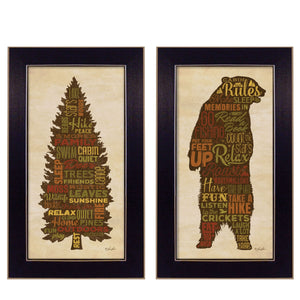 English Elm Trendy Decor 4u Cabin Rules Farmhouse Typography Framed Art Ready to Hang Lodge Print B06786943
