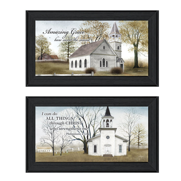 English Elm Trendy Decor 4u Amazing Grace Folk Art Framed Print for Farmhouse Living Spaces B06787794