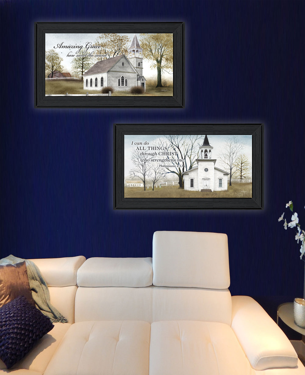 English Elm Trendy Decor 4u Amazing Grace Folk Art Framed Print for Farmhouse Living Spaces B06787794