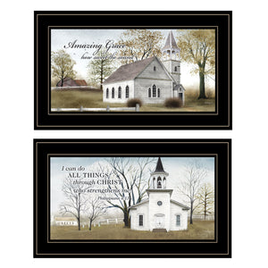 English Elm "amazing Grace" Billy Jacobs Two Piece Framed Canvas Art for Farmhouse Wall Decor B06787795