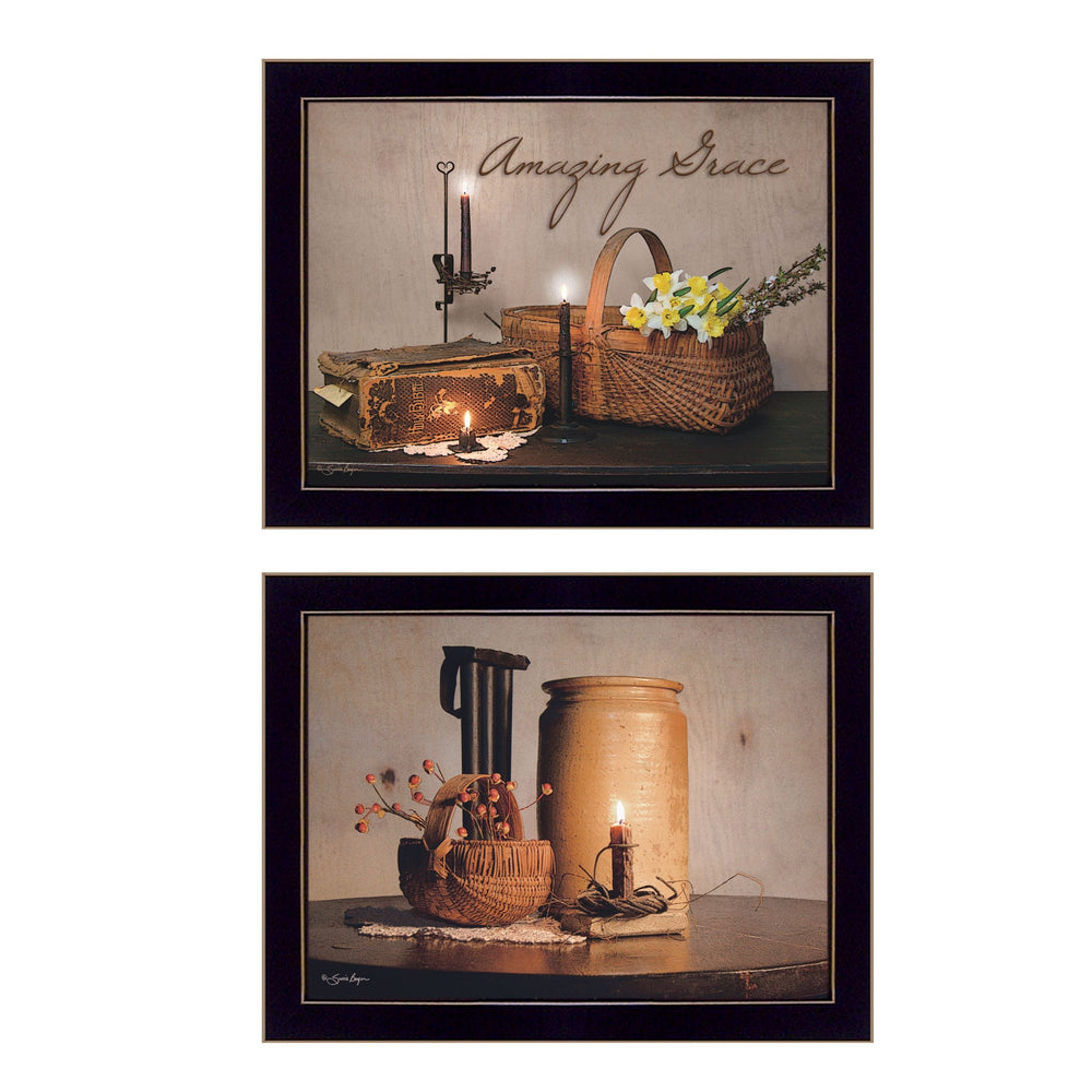 English Elm "amazing Grace" Susan Boyer 2 Piece Framed Canvas Wall Art Set for Modern Interiors B06786997