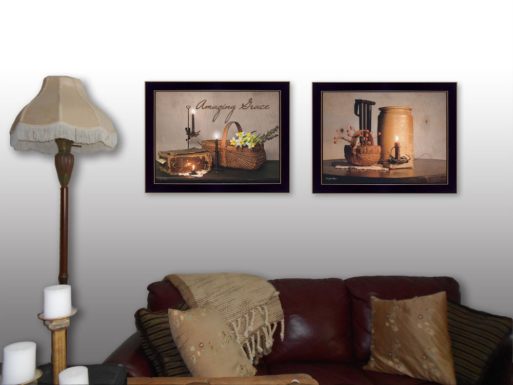 English Elm "amazing Grace" Susan Boyer 2 Piece Framed Canvas Wall Art Set for Modern Interiors B06786997