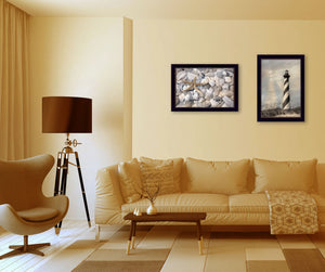 English Elm "cape Hatteras Lighthouse Two Panel Framed Coastal Art Set for Beach Inspired Walls B06787001