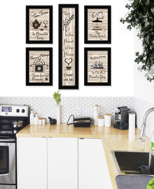 English Elm "kitchen Friendship Five Piece Framed Vignette Culinary Wall Art for Dining Rooms B06787803