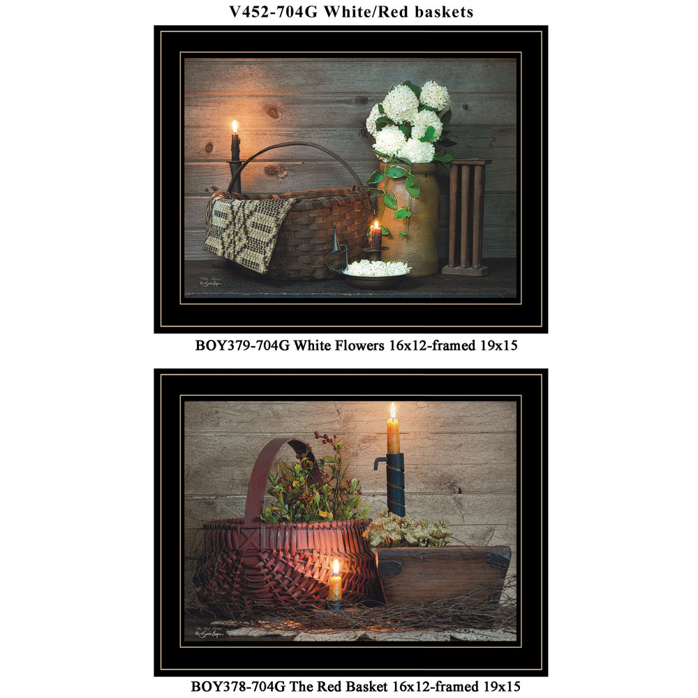 English Elm "white and Red Framed Two Piece Wall Art Set by Susie Boyer for Modern Interiors B06787112