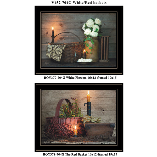 English Elm "white and Red Framed Two Piece Wall Art Set by Susie Boyer for Modern Interiors B06787112