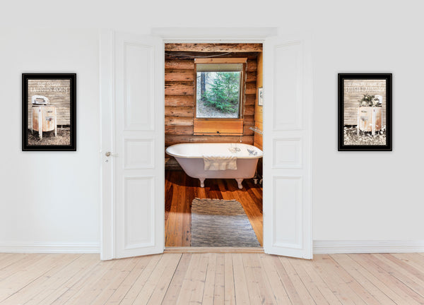 English Elm Trendy Decor 4u Billy Jacobs Farmhouse Laundry Room Two Piece Framed Canvas Wall Art B06787197