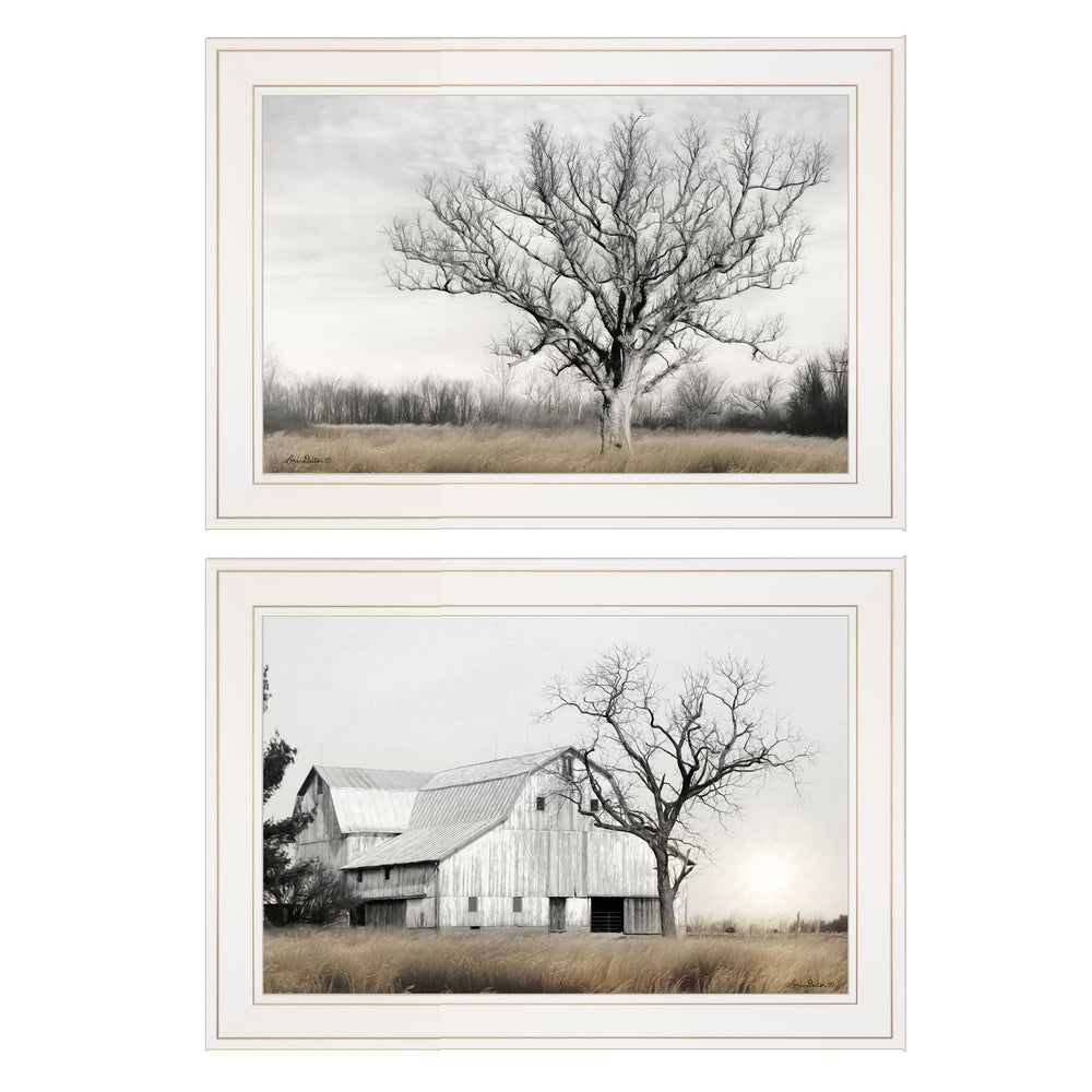 English Elm "ohio Fields" Lori Deiter Two Panel Pastoral Photography Art with White Frame B06787202