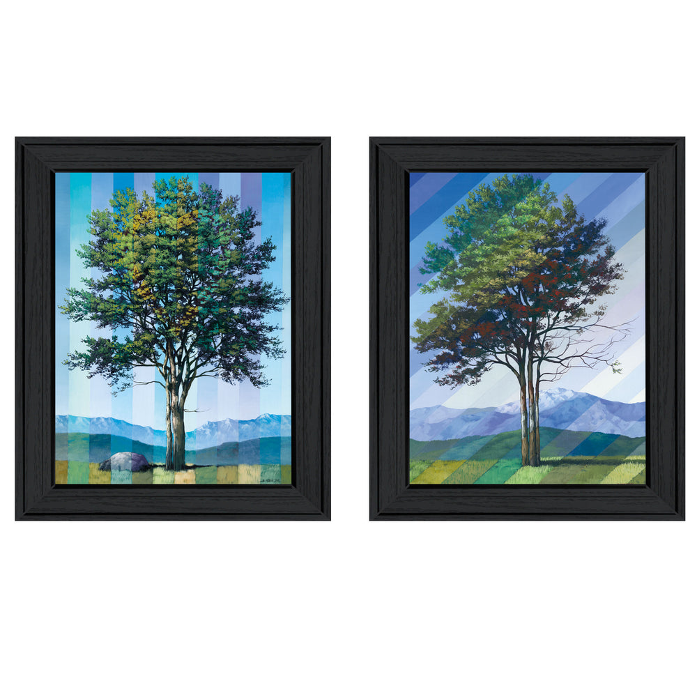English Elm "catching Light as Time Passes" Tim Gagnon Diptych Wall Art Black Wood Frame B06787244
