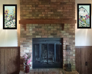 English Elm "floral Field" Michele Norman 2 Panel Botanical Wall Art Set with Black Wood Frame B06787267