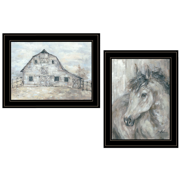 English Elm "true Spirit" Debi Coules 2 Panel Equestrian Framed Art Set for Gallery Walls B06787271