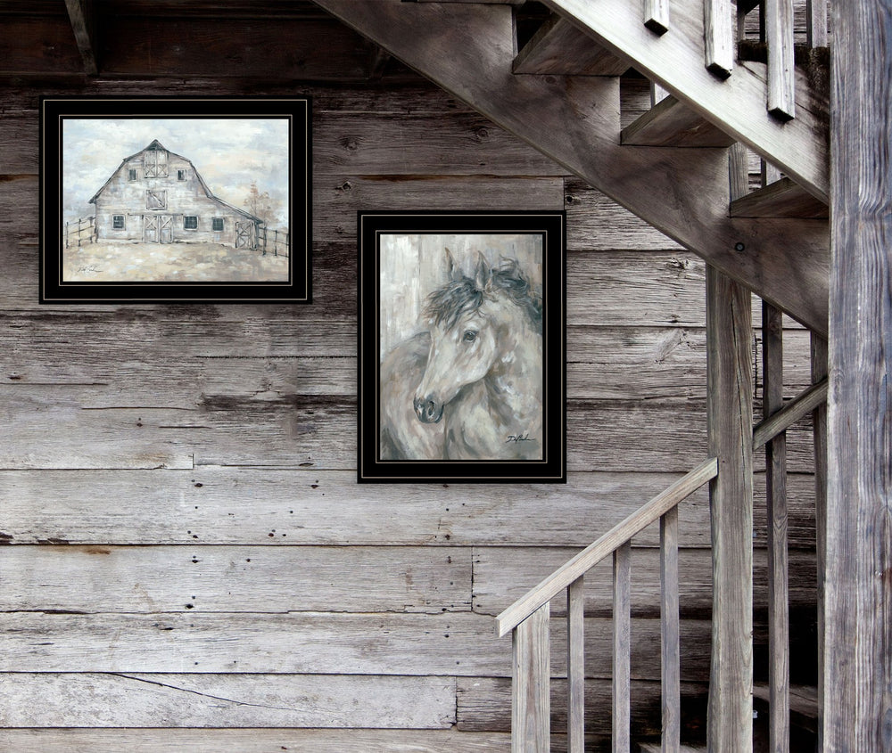 English Elm "true Spirit" Debi Coules 2 Panel Equestrian Framed Art Set for Gallery Walls B06787271