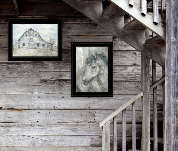English Elm "true Spirit" Debi Coules 2 Panel Equestrian Framed Art Set for Gallery Walls B06787271