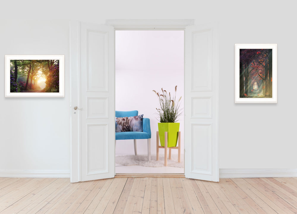 English Elm "path of Happiness" Martin Podt Two Panel Framed Art Set for Gallery Walls B06787284