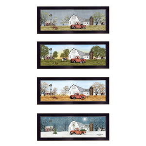 English Elm "billy Jacobs Four Seasons Framed Art Set Rustic Pastoral Prints for Gallery Walls B06787305