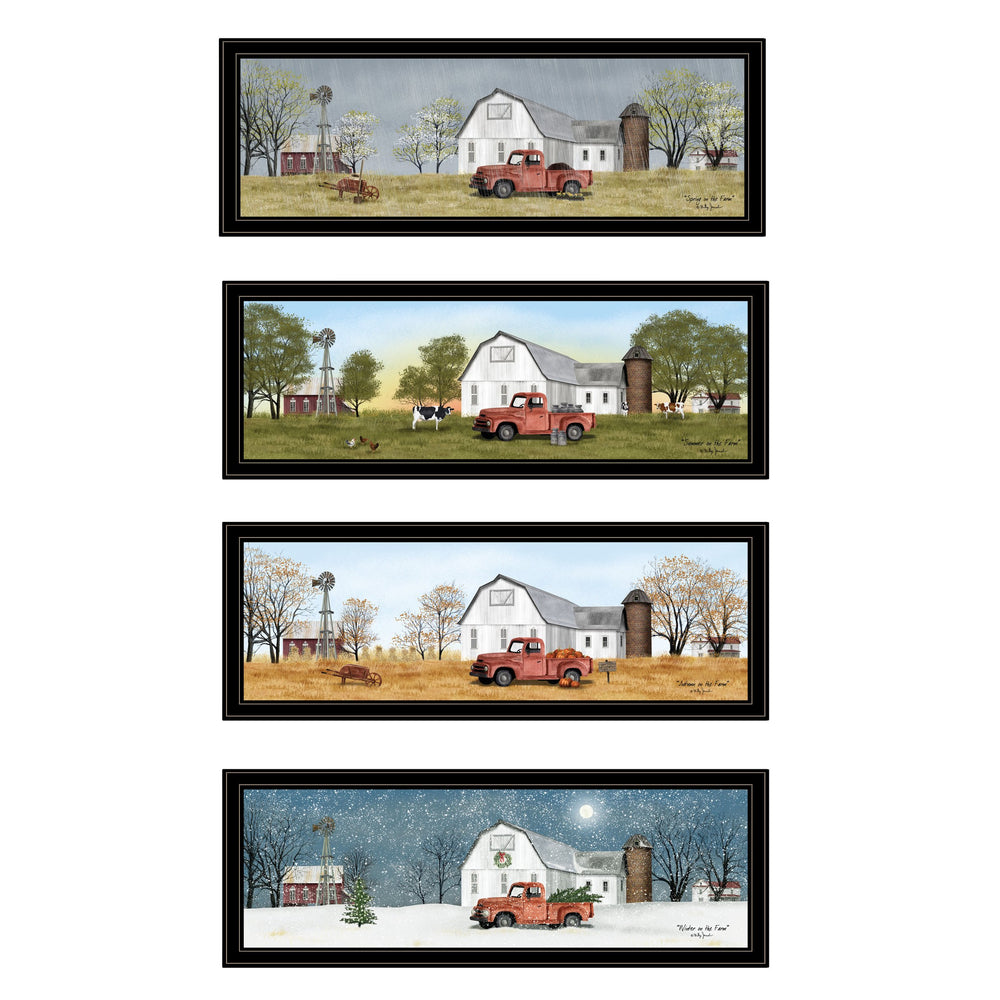 English Elm "billy Jacobs Pastoral Four Seasons Framed Wall Art Set for Living Room Gallery B06787308